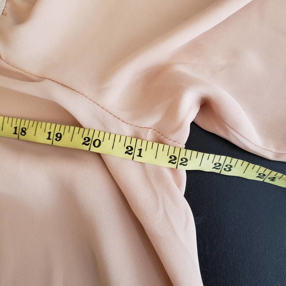 FLYING TOMATO Boho Chic Peach Embroidered Square Neck Blouse L - Picture 7 of 8